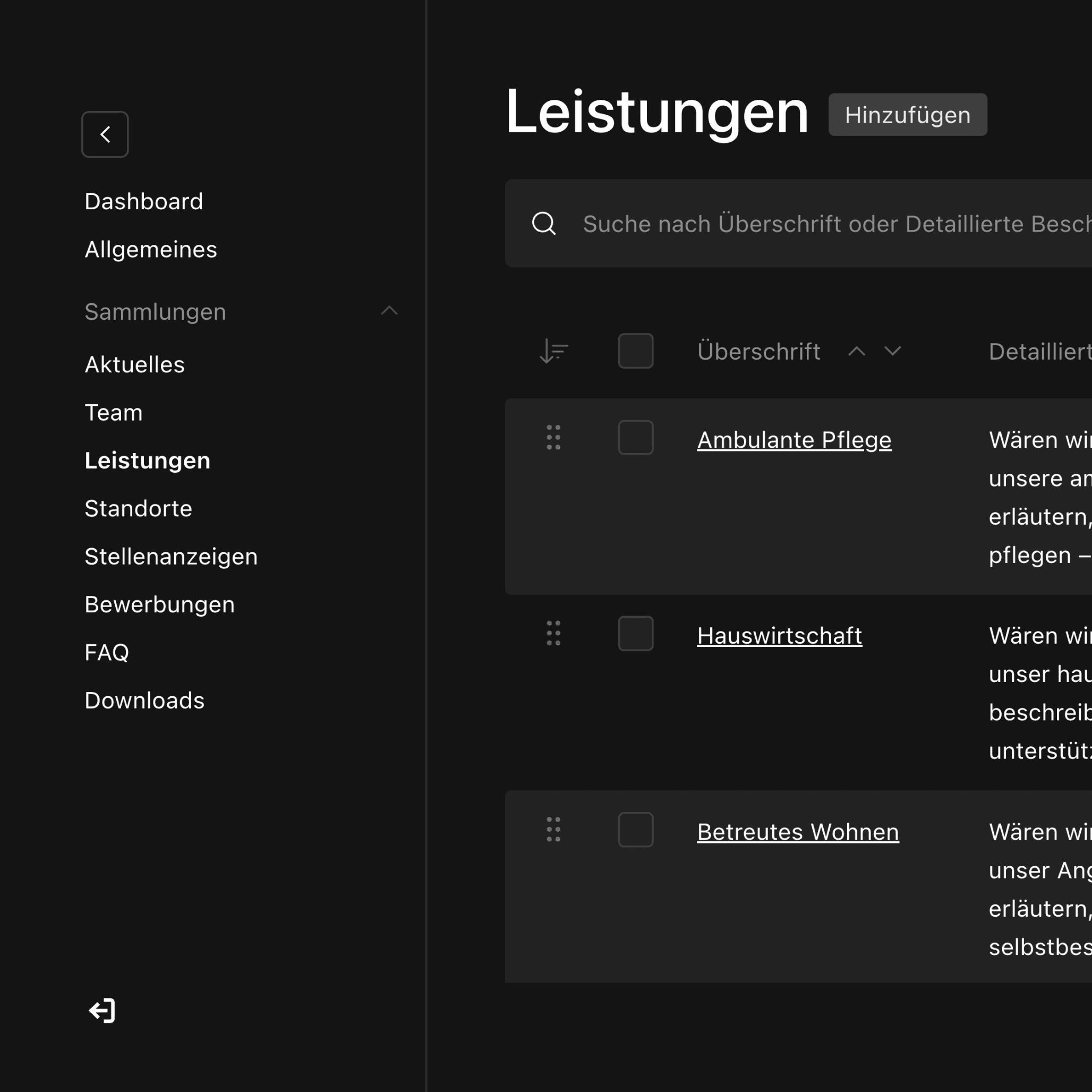 Inhaltsverwaltung