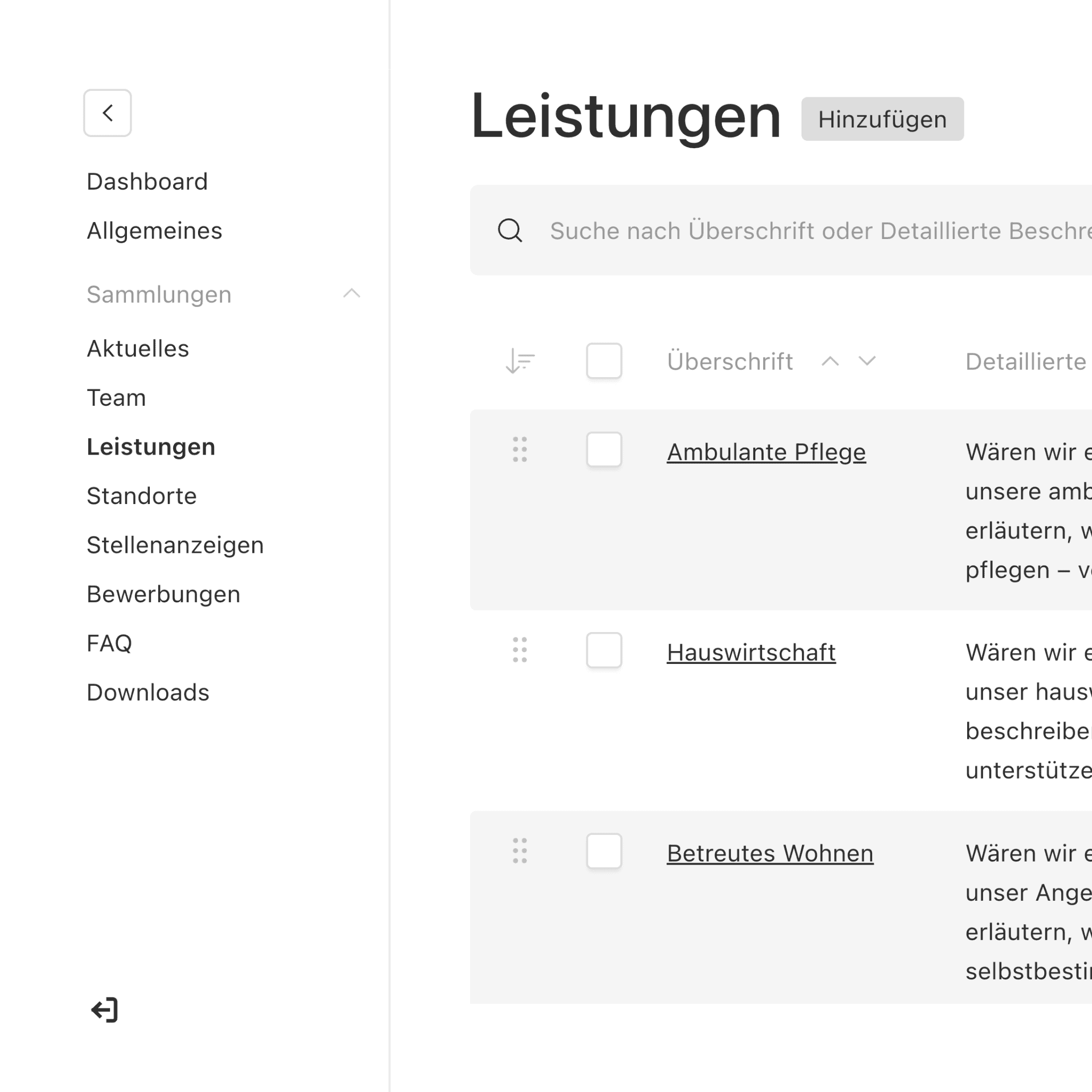 Inhaltsverwaltung
